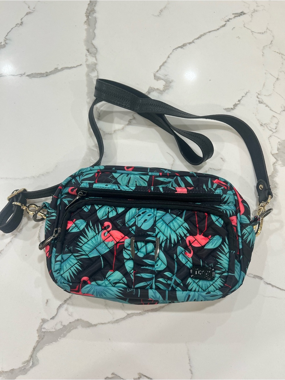 *NEW* NWOT LUG Flamingo 🦩 Carousel RFID Small Crossbody Belt Belt